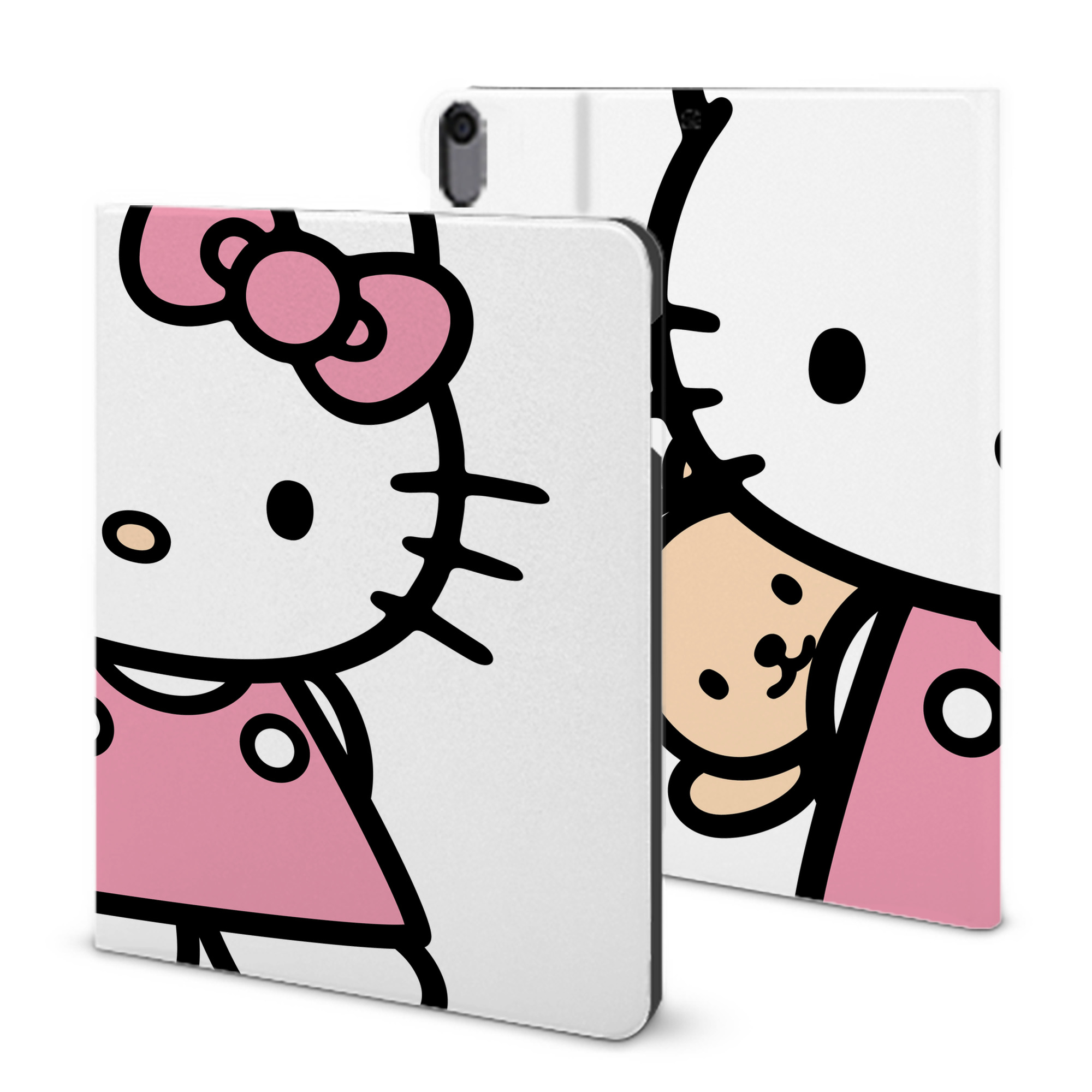 （画像用） Hello Kitty ハローキティ IPad ケース ブック型 PUレザー TPU 耐衝撃 軽量 薄型 ペン収納なし 全面保護 IPad 各モデル対応